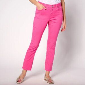 Belle by Kim Gravel Reg TripleLuxe Twill Button Front Jean , Pink Sz 30W a632177